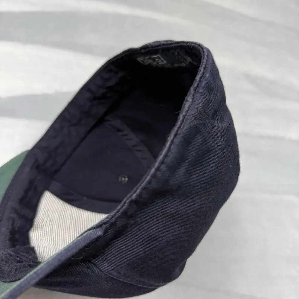 Vintage 90s Polo Ralph Lauren Golf Fitted Hat Navy Blue Plaid Crest Size Large